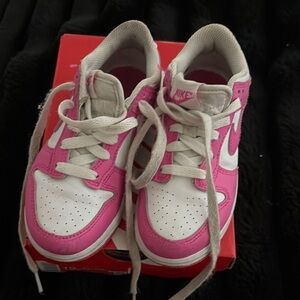 Nike Pink and White Low-Top Sneakers
